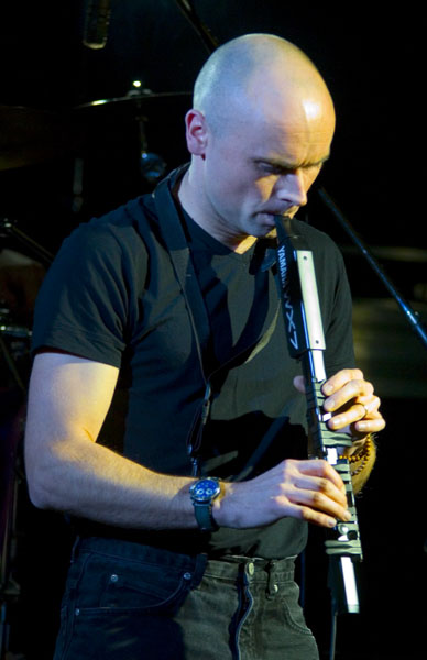 John playing wind synthesiser