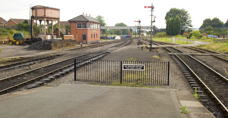 SVR station throat and signalbox