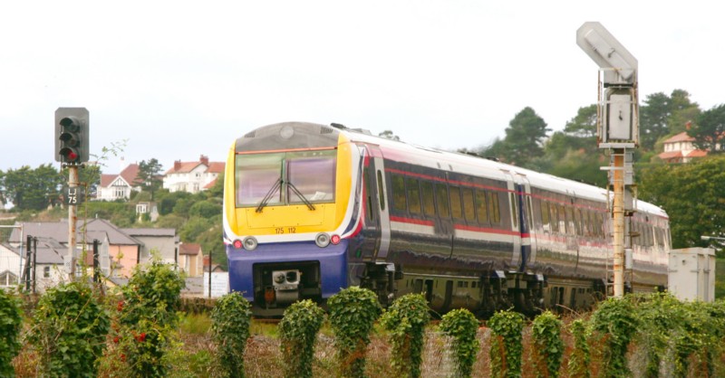 Train passing home from Llandudno