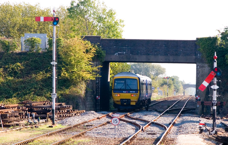Train shunting from down platform