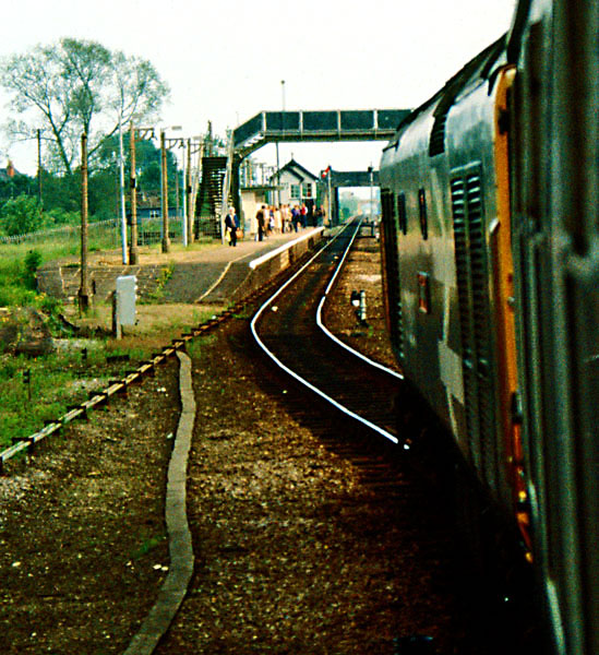 Train entering up platform